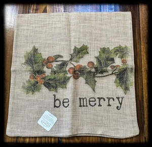Heritage Lace Holly - Be Merry  Pillowcase 18" x 18" NW2NA-0785 NOS \ NWT - Picture 1 of 4