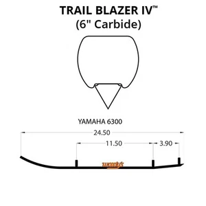 Woodys Trail Blazer IV Flat-Top Carbide Runners for 1987 Yamaha VMX540 VMax - Picture 1 of 2