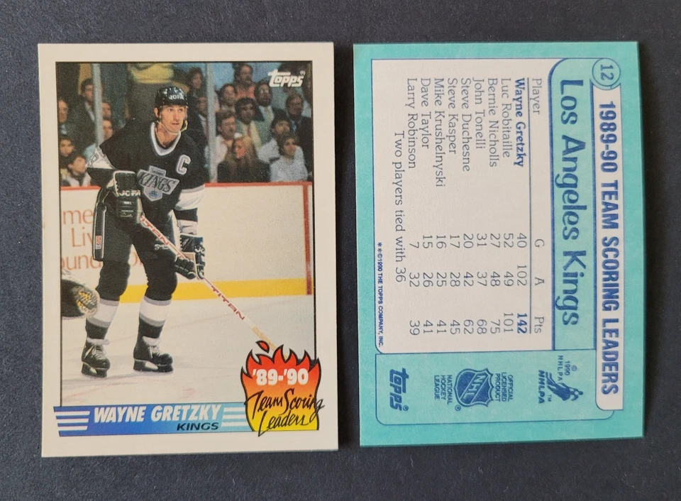 HOCKEY TEAM SCORING LEADERS TOPPS CARDS Your Pick  1990-91 Gretzky Hull Lemieux - Image 1 of 1