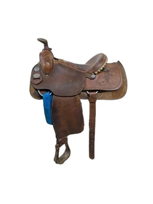 14.5 Inch Used Crates Mike Beers Western Roping Saddle 991-10521 - Image 1 of 4