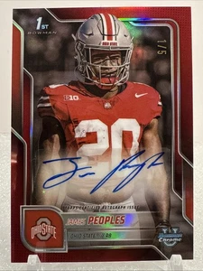 2025 Bowman Chrome U - RED AUTO #BCA-JP James Peoples 1st 1/5 OSU - Picture 1 of 2