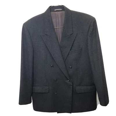 PRÓXIMO para cavalheiros 42S blazer cinza peito duplo casaco esportivo terno jaqueta lã - Imagem 1 de 4