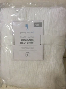 Pottery Barn Kids Matelasse Bed Skirt NWT! White 100% Cotton 16" Drop - Picture 1 of 1