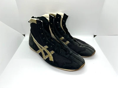 Asics Boxing Shoes TBX950 Black Gold Line White Japan US9.5 ( 27.5 cm )  Used - Image 1 of 4