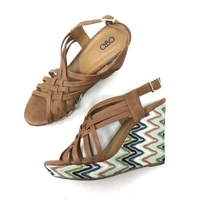 Женские вязаные крючком кружевные клинья с ремешками Cato размер 8 - Изображение 1 из 4