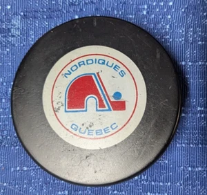 NHL Quebec Nordiques Viceroy / Inglasco Approved game puck 1980-84 V4 slug - Picture 1 of 3