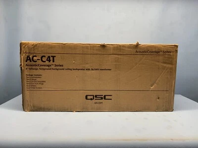 QSC AC-C4T AcousticCoverage Series 4" 2-Way 30W Ceiling Loudspeaker Pair, White - Image 1 of 3