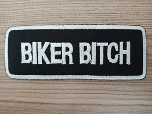 BIKER BITCH MOTORCYCLE LOGO Sport Motor Racing Car Embroidered Iron On Patch sew - Picture 1 of 5