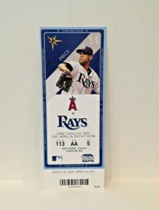 Boleto de temporada de novato de Mike Trout ~ 24 de abril de 2012 Angels vs TB Rays - Imagen 1 de 2