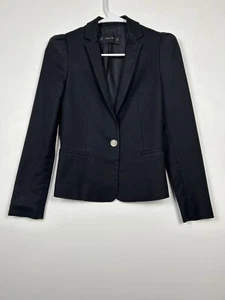 Zara Basic Women's Blazer Black Lined Size Extra Made In Spain  - Picture 1 of 7