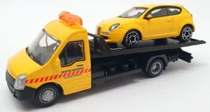 Burago 1/43 Scale #18 31400 - Alfa Romeo Mito Car And Generic Flatbed Truck - Picture 1 of 7