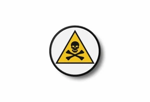 Parche insignia bordado borde impreso moral motociclista peligro veneno calavera divertida A - Imagen 1 de 1