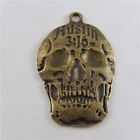 6 pcs Antiqued Bronze Skull Pendant Charm Alloy For Jewelry Crafting 43*27*2mm