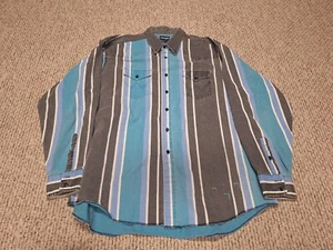 Vintage 90s Wrangler Brushpopper Shirt 18.5x36 Western Rodeo Cowboy Multi-color  - Picture 1 of 6