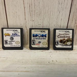 Nintendo Ds Video Game Lot Petz Catz Spore Creatures Personal Training Cooking - Picture 1 of 4