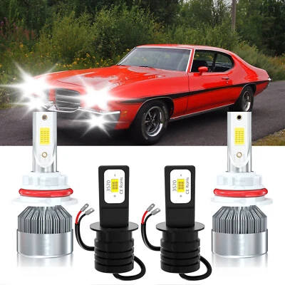 LED Headlight Fog Light Bulbs Super bright 6000K For Pontiac LeMans 1988-1992 - Image 1 of 4