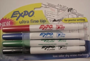 Expo Ultra Fine Tip Dry Erase Markers Pack of 4, Assorted Colors - Picture 1 of 1