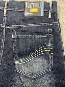 Pantalones Cortos de Jean Sueltos SouthPole Para Hombres 34 Lavado Oscuro Pierna Ancha Patinador Hip Hop - Imagen 1 de 12