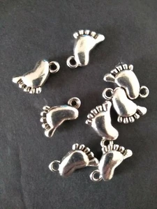 8 Tibetan Silver Feet Pendant Bracelet Necklace P18 - Picture 1 of 2