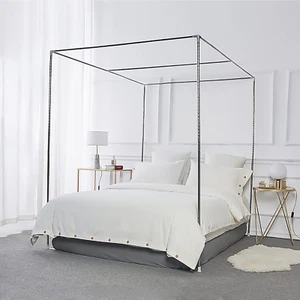 Canopy Bed Frame Stainless Steel Full Size Bed Canopy Frame & Bed Poles, Fit for - Picture 1 of 12