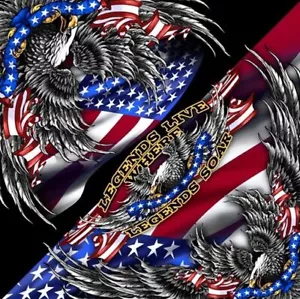 PATRIOTIC EAGLE LEGENDS BIKER BANDANA- Doo Rag - Picture 1 of 2