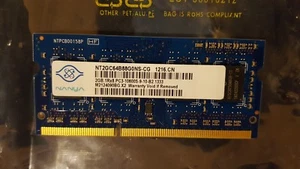 Nanya 2GB 1Rx8 PC3-10600S Laptop Memory RAM NT2GC64B88G0NS-CG - Picture 1 of 2
