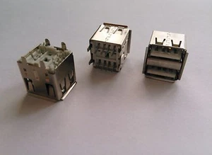 10pcs Double USB Type A Female 8 Pin DIP PCB Socket Connector 4 pin Straight leg - Picture 1 of 1