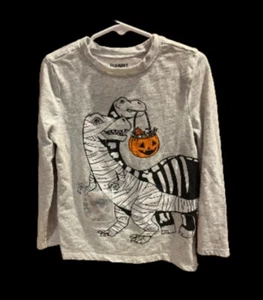 Old Navy Unisex Long Sleeve Dinosaur Halloween Gray T-Shirt Size 5T - Picture 1 of 2