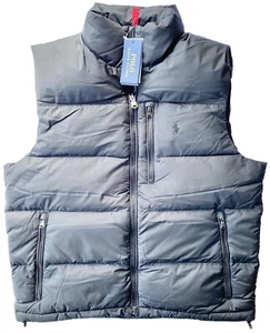 Polo Ralph Lauren Daunen gefütterte Weste Jacke Mantel - schwarz (schwarzes Pony) - Medium - Bild 1 von 5