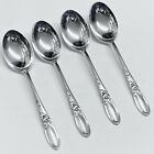 White Orchid Pattern  by Community Silverplate Set of 4 Cereal Spoons 6 3/4"