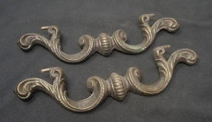 Vintage HEAVY DUTY Bronze Color Cabinet/Door Pulls. Set of 2. 7" Tall - Picture 1 of 2