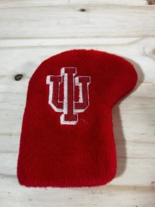 Vintage Indiana University Red Furry Plush Head Cover IU Hoosiers GUC - Picture 1 of 3