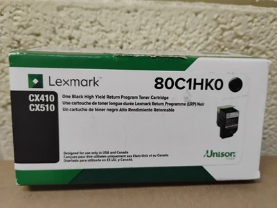 Genuine Lexmark 80C1Hk0 801Hk Return Program Toner Cartridge BLACK CX410 CX510 - Image 1 of 2