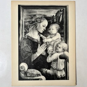 Fra Filippo Lippi Madonna Kind Engel alte Kollotypie Kunstdruck Meriden Tiefdruck - Bild 1 von 4