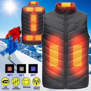 9 Zonen Beheizte Heizjacke Unisex USB Beheizbare Heizweste Elektrisch Wärmeweste - Bild 1 von 12