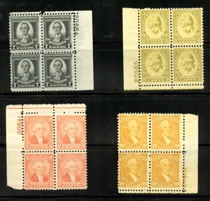U.S. #712-715 (U700) Plate Blocks of 4, Washington Bicentennials, MNH,CV$227.00 - Picture 1 of 1