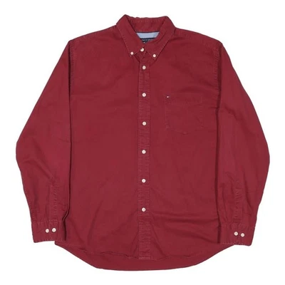 Camisa WRANGLER Para Hombres Roja Manga Larga Mezcla Algodón L Abotonada Informal Foto 1 de 4
