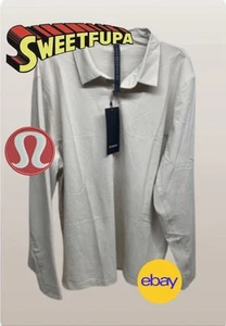 Lululemon WovenAir Popover Shirt Beige Abriebfest LS RF Herren 2XL Neu mit Etikett - Bild 1 von 4