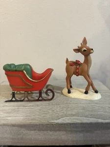 Hallmark 1980 Merry Miniatures Weihnachtsschlitten Rentier Vintage Hirsch - Bild 1 von 13