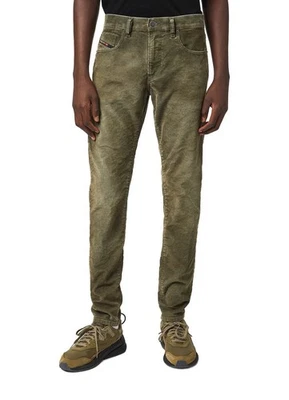 Diesel - Pantalones de mezclilla de pana ajustados con cordón para hombre - Verde oliva D-Strukt W32 L32 Foto 1 de 4
