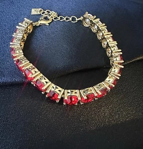 Park Lane Impression Large Zirconia Tennis Bracelet Red / Gold - Picture 1 of 4