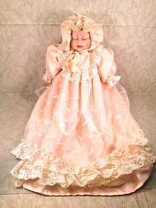 Muñeca Belombre China Les Poupees Hecha a Mano en Italia Vestido Rosa con Encaje Arianna - Imagen 1 de 10