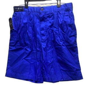 Polo Golf Shorts Adult 34 Pleated Classic Fit Golfing Blue Fairway Mens NWT - Picture 1 of 9