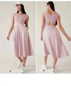Athleta Ryder Midi Dress side pockets Smoked Mauve size Small Travel - Picture 1 of 8
