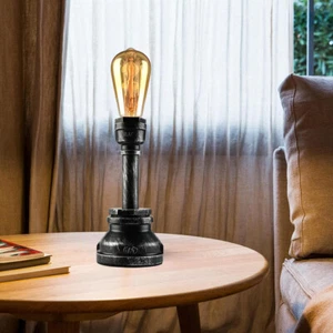 Antique Industrial Water Pipe Table Lamp Indoor Study Office Desk Light Plug in - Picture 1 of 10