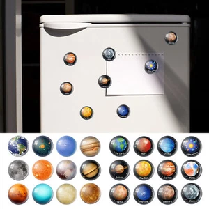 12pcs Planet Fridge Magnets Solar System Round Refrigerator Magnetic Sticker - Picture 1 of 13