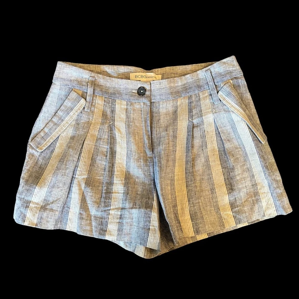 Pantalones Cortos BCBGeneration Azul Rayas 27” Cintura H11 Foto 1 de 4