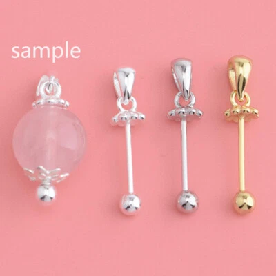 Colgante de plata de ley conector de fianza perlas tapas de cuentas taza tornillo bola A2689 Foto 1 de 4