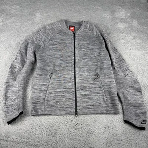 Nike Tech Knit Bomber Jacket Men's Medium Gray Full Zip Running Sportswear - Picture 1 of 13
