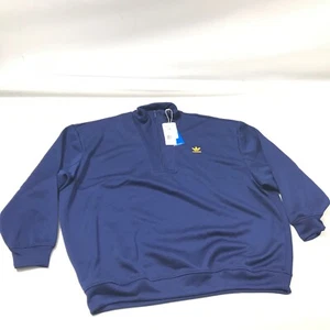 NEW adidas ADICOLOR CLASSICS Oversized Half-Zip Screw Sweatshirt L/XL Blue Women - Picture 1 of 5